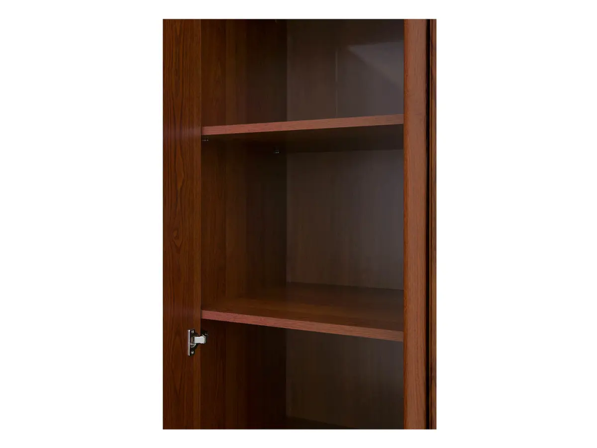 Armario de seis puertas Kent 227 cm con espejo y cajones castaño