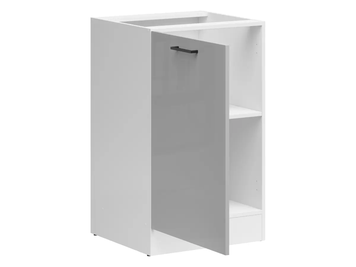 Mueble bajo de cocina Junona Line 50 cm izquierdo gris claro brillo