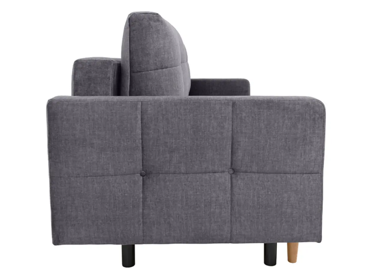 Sofá de tres plazas Torent convertible de terciopelo gris