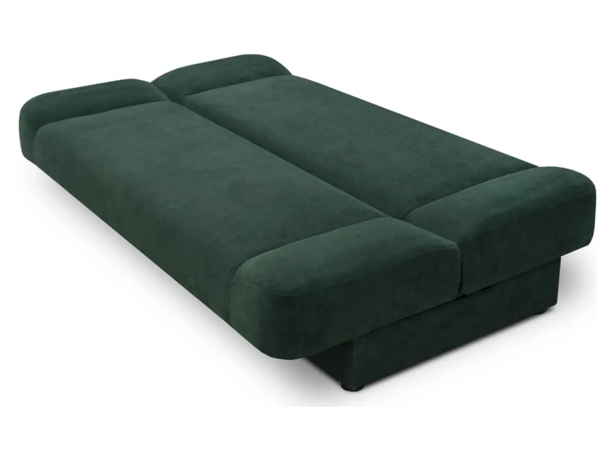 Sofá cama de tres plazas Lami con arcón verde