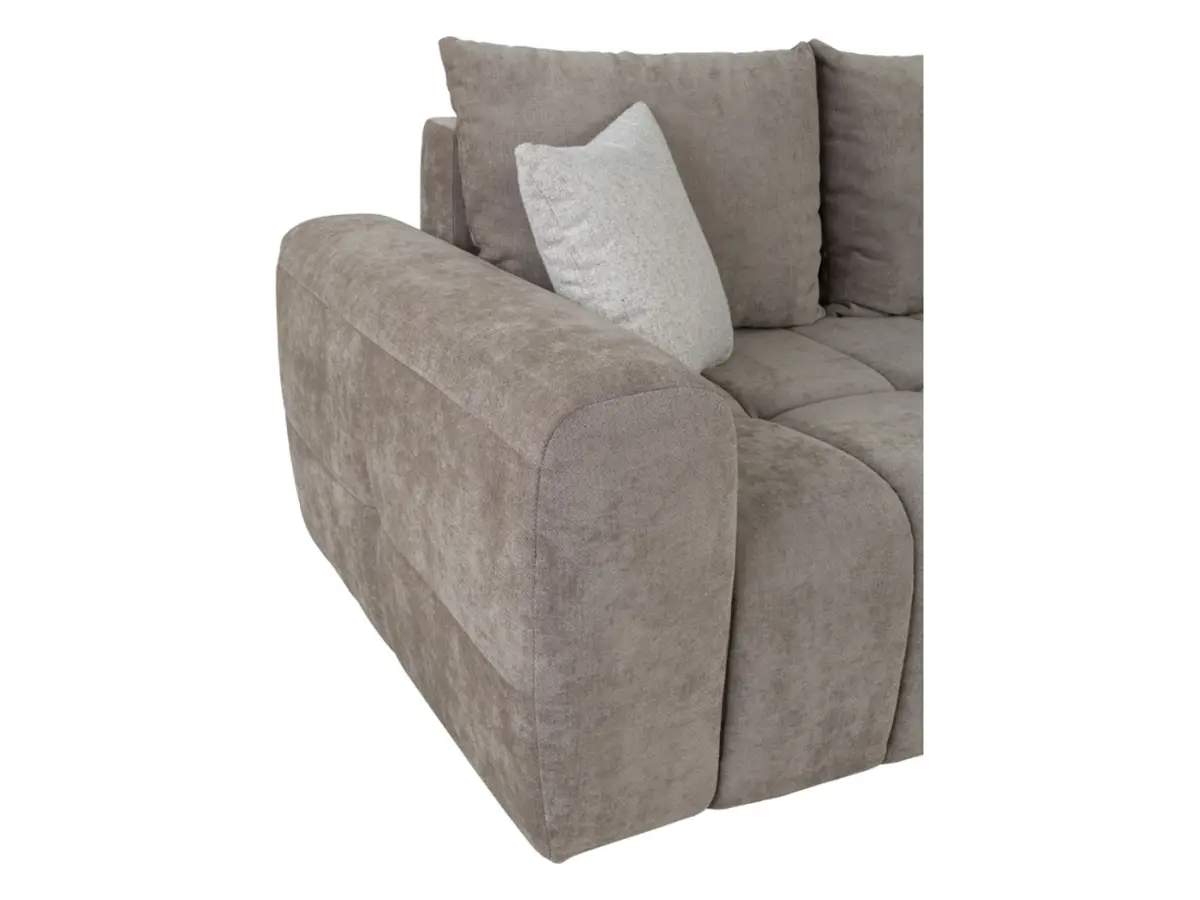 Sofá rinconera derecho Chill_Me convertible con arcón de chenilla marrón