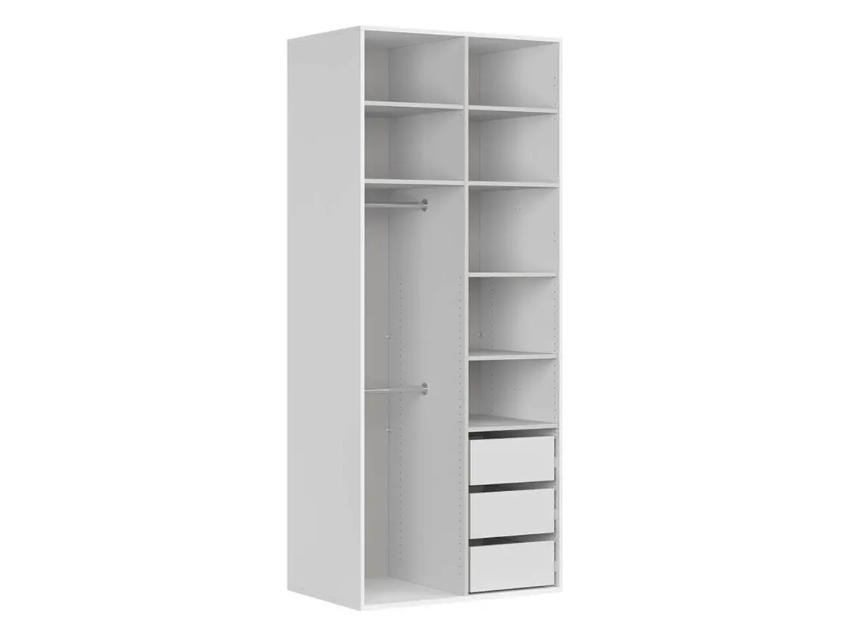 Armario de dos puertas Flex 100 cm con espejo blanco