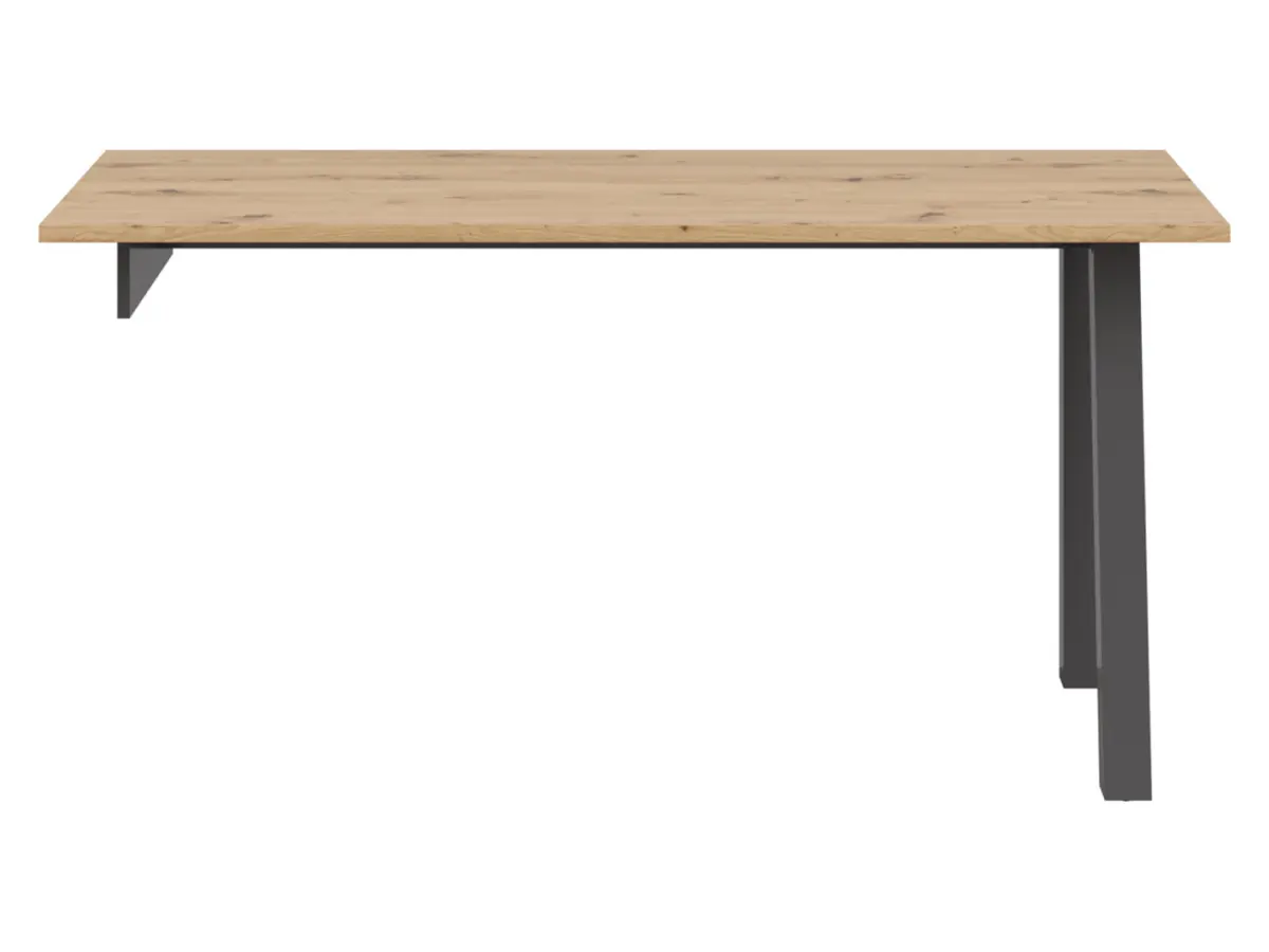 Biurko z komodą Homeland 156x150 cm dąb artisan/biały/grafit