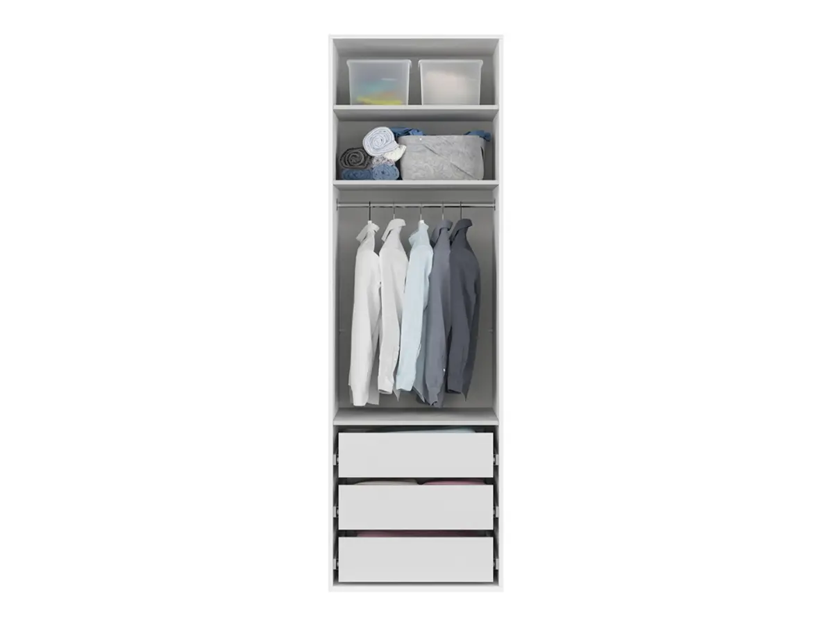 Armario de dos puertas Flex 75 cm con espejo blanco