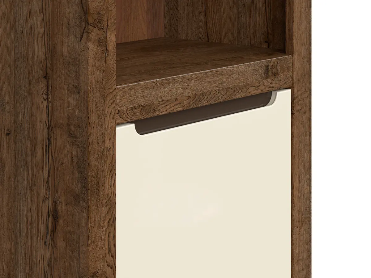 Estantería Ruso 69 cm con puertas y 3 estantes roble april