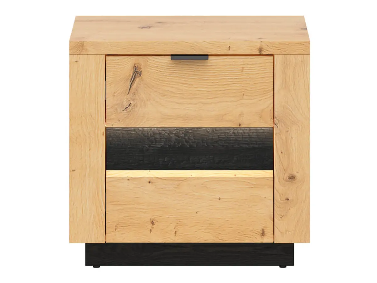 Mesita de noche Ostia 54 cm con cajones roble artisan/roble negro