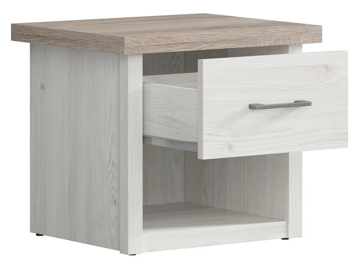 Mesita de noche Luca Juzi 51 cm con cajón alerce sibiu claro/roble sonoma oscuro