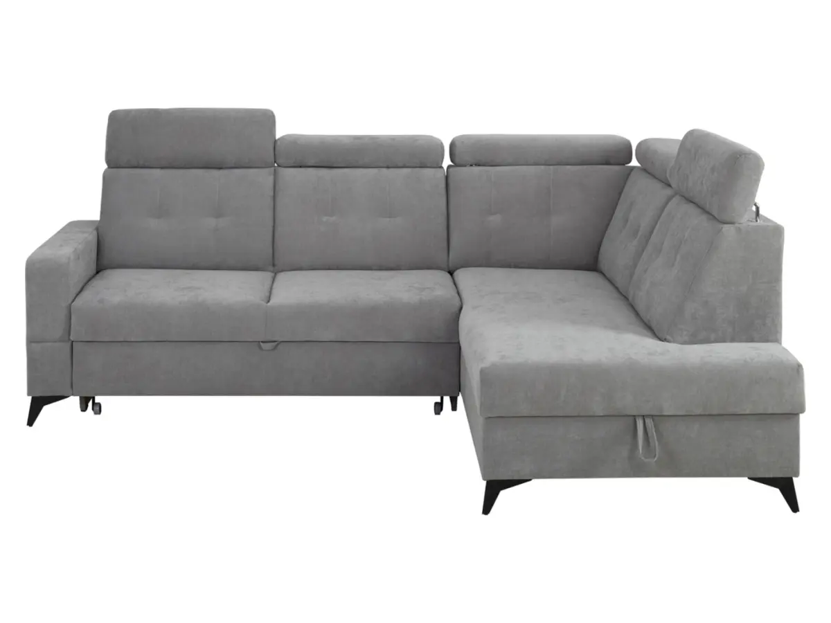 Угловой диван правосторонний Amado раскладной с ящиком серый