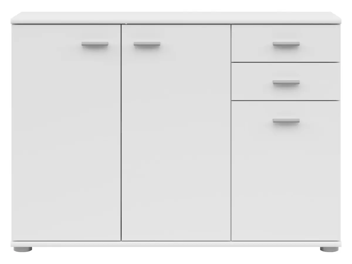 Cómoda Noeda 106 cm con 3 puertas y 2 cajones blanca