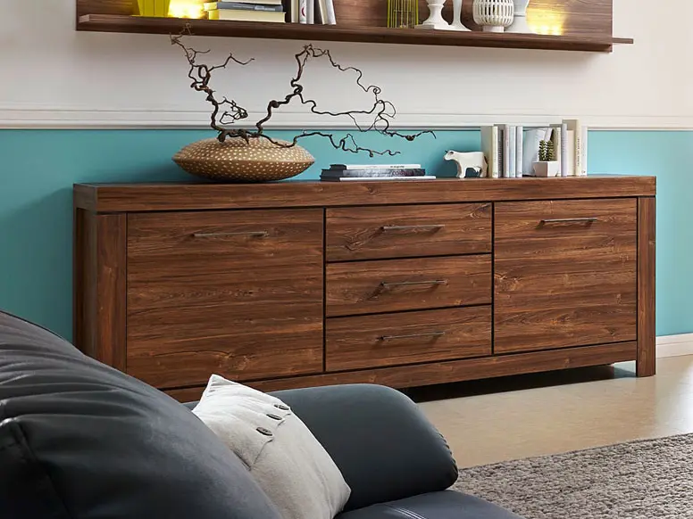 Cómoda Gent 200 cm con 2 puertas y 3 cajones roble stirling