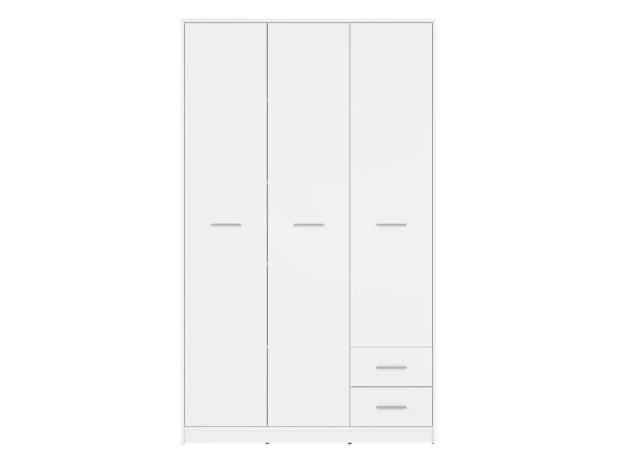 Armario de tres puertas Nepo Plus 118 cm con cajones blanco