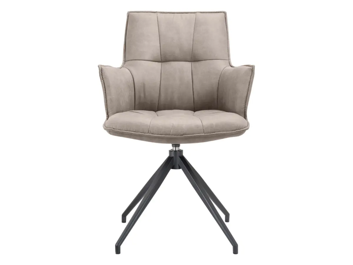Silla tapizada Osaka giratoria ecopiel taupe