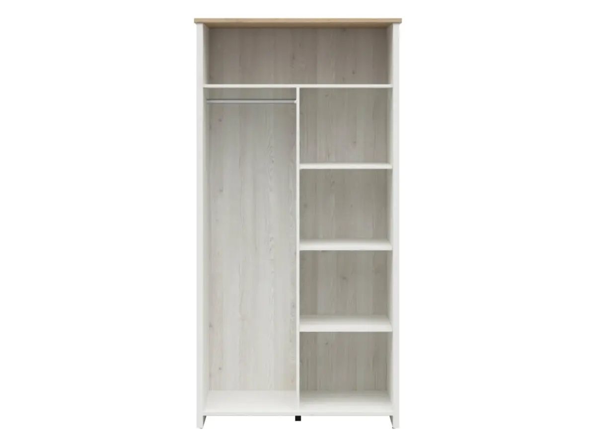 Armario de dos puertas Loksa 101 cm pino andersen blanco/roble grandson