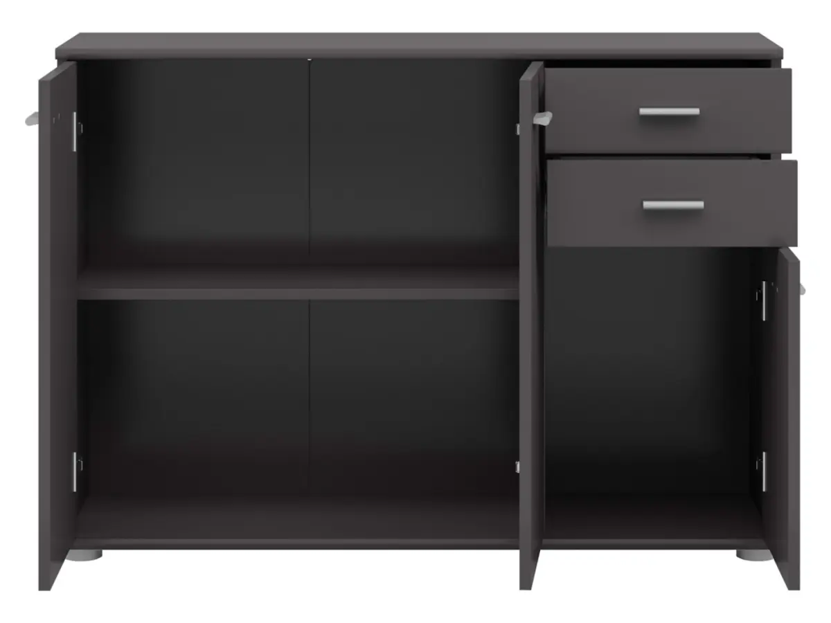 Cómoda Noeda 106 cm con 3 puertas y 2 cajones grafito