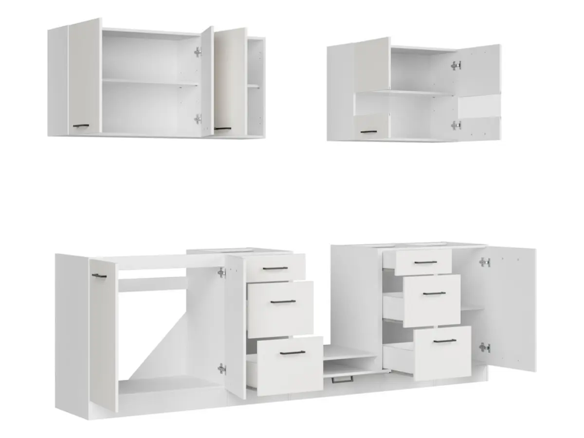 Conjunto de cocina Junona Line 260 cm tiza brillo