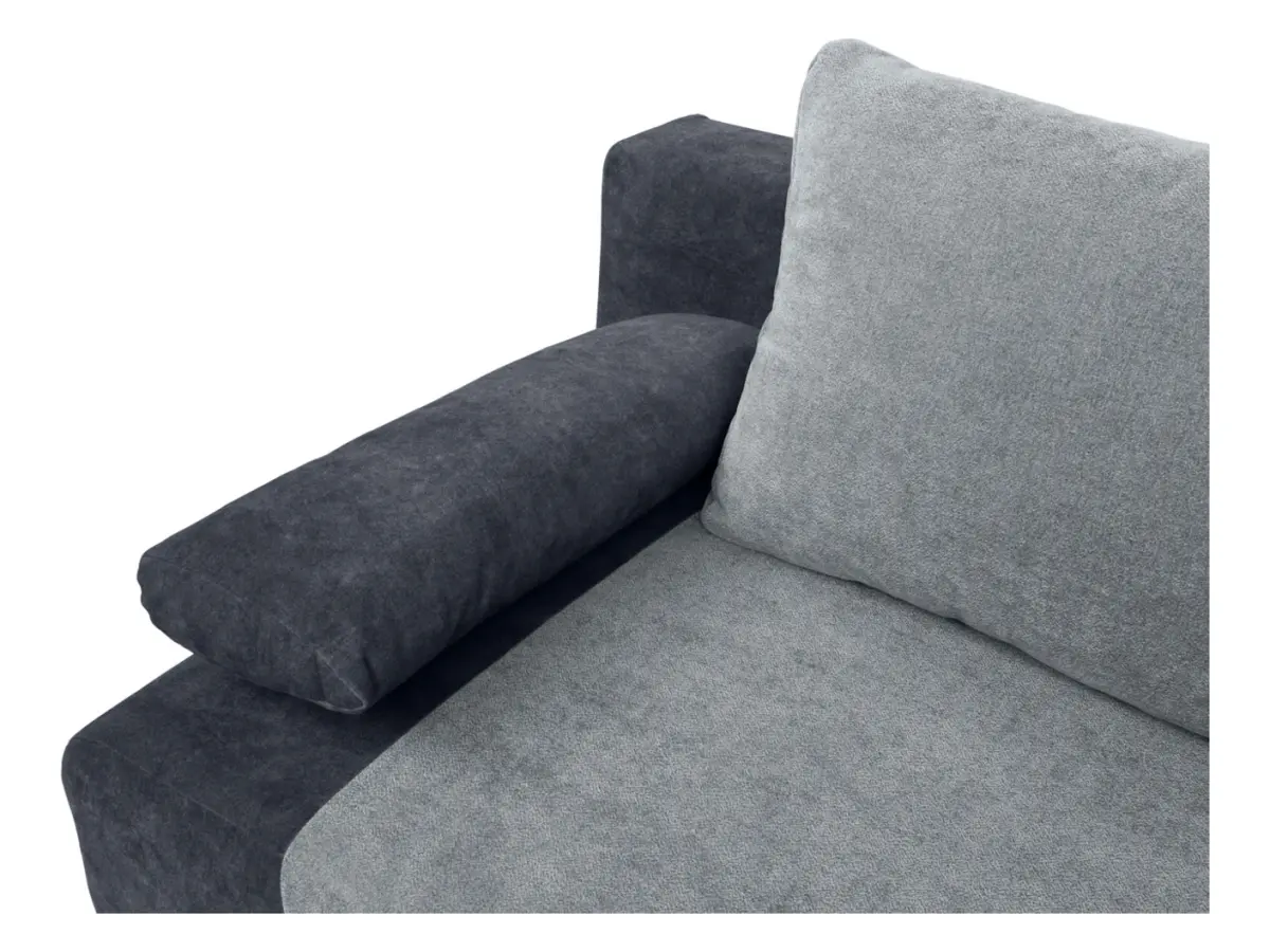 Диван трехместный Daria III раскладной с ящиком велюровый серый