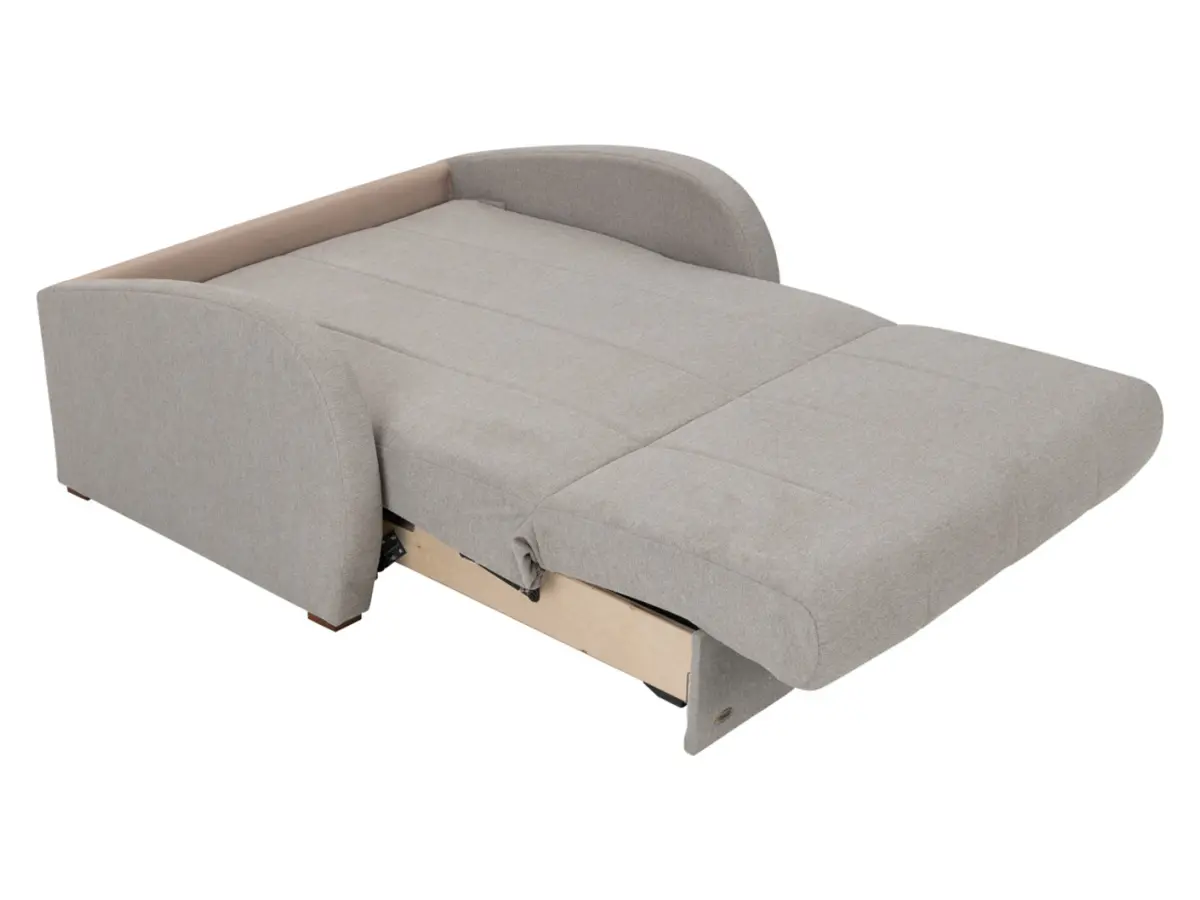 Sofá cama de dos plazas Poli con arcón beige