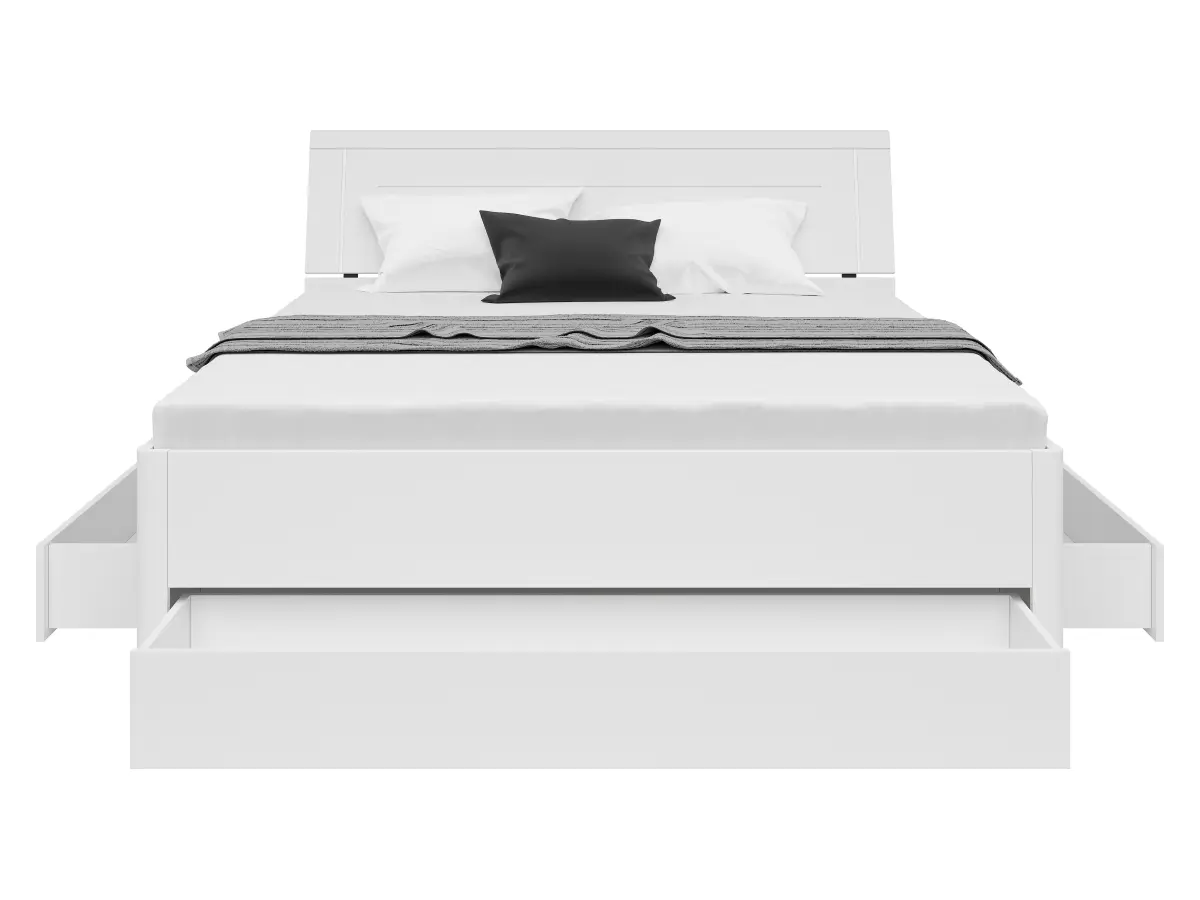 Кровать Saturn 160x200 с 3 ящиками белая