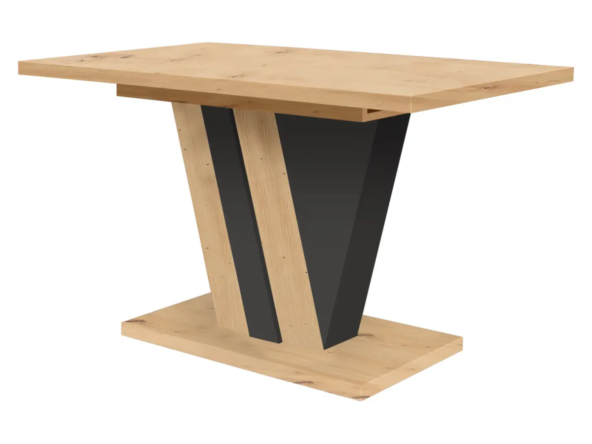 Mesa extensible Zatar 125/170x75 roble artisan/negro