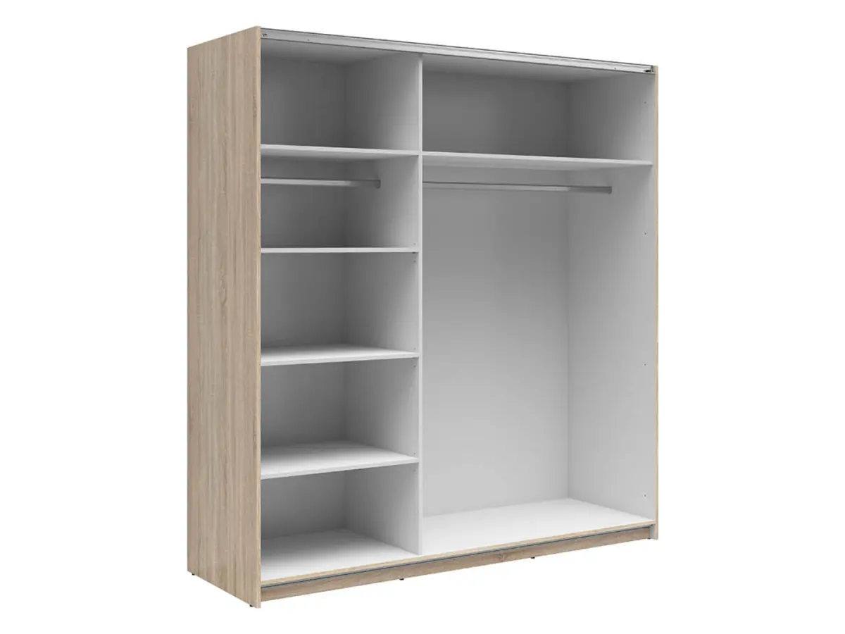 Armario de puertas correderas Tetrix 183 cm con espejo roble sonoma