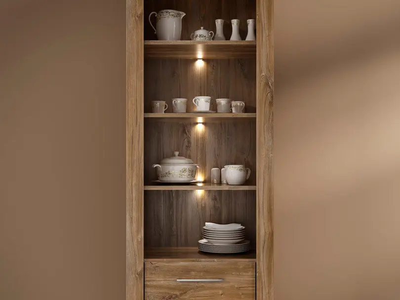 Estantería Gent 68 cm con 2 cajones y 4 estantes roble stirling