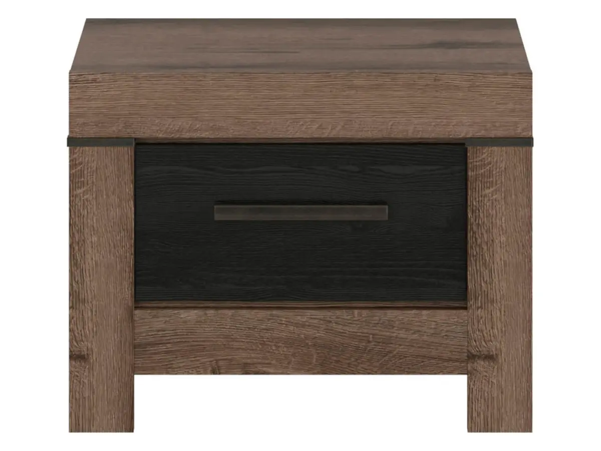 Mesita de noche Balin 57 cm con cajón roble monastery/roble negro