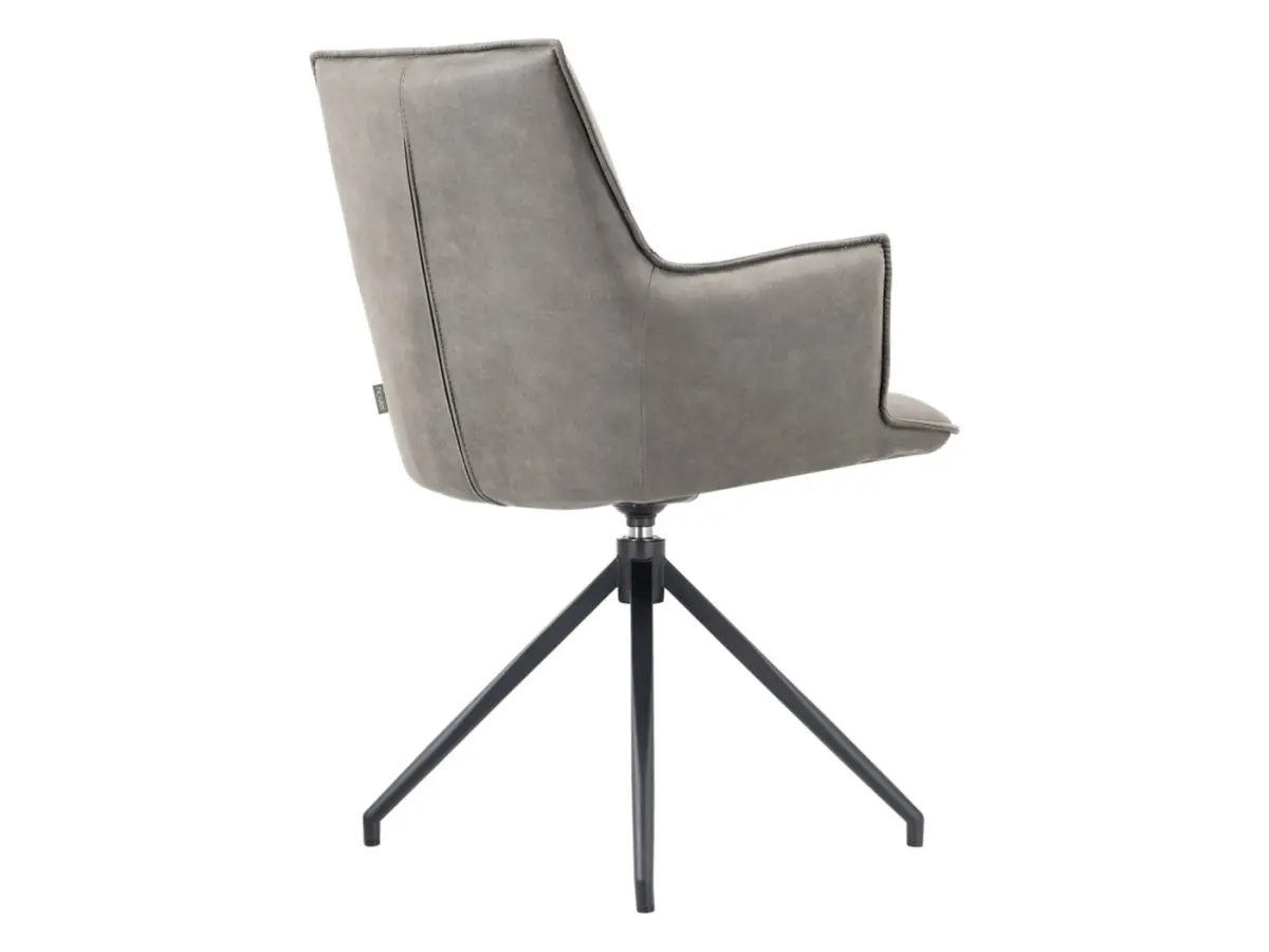 Silla tapizada Osaka giratoria ecopiel gris