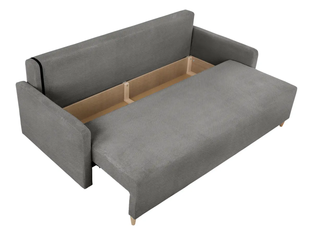 Sofá de tres plazas Sigma convertible con arcón gris