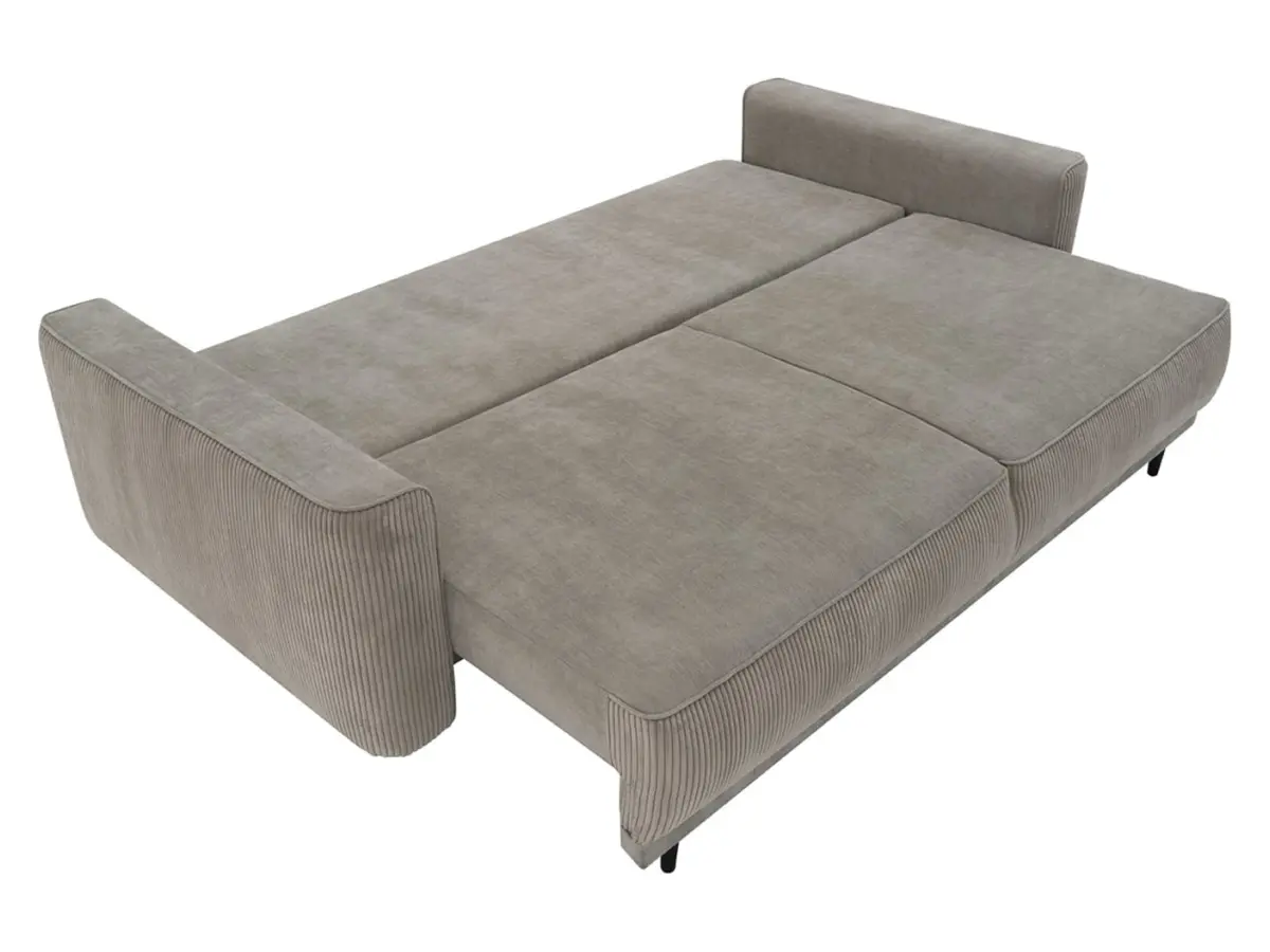 Sofá de tres plazas Larisa 2 convertible con arcón, chenilla beige