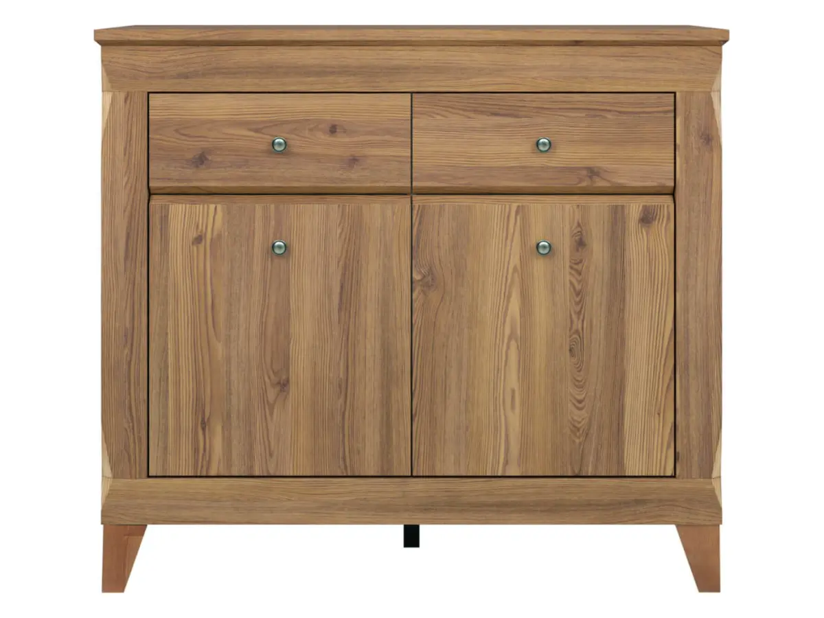 Cómoda Bergen 110 cm con 2 puertas y 2 cajones alerce sibiu dorado
