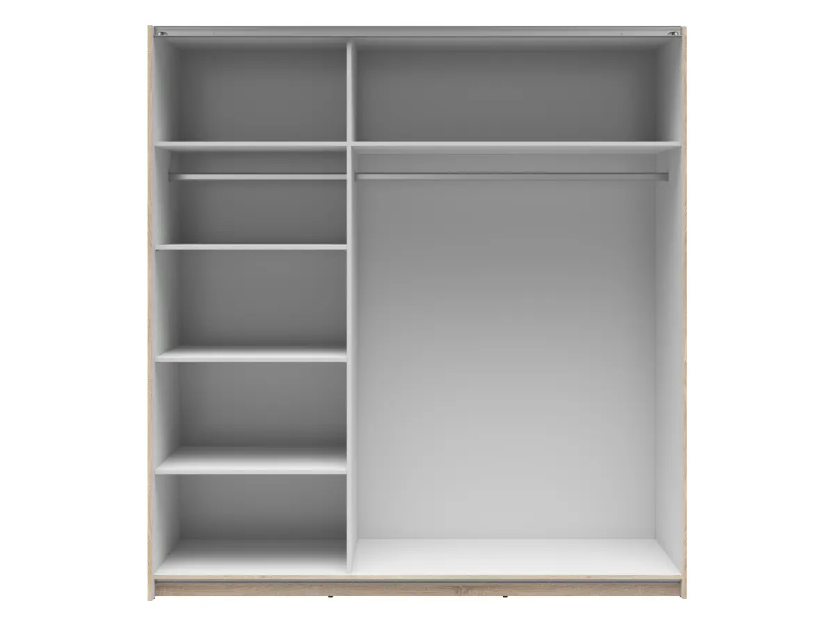 Armario de puertas correderas Tetrix 183 cm roble sonoma/blanco brillo