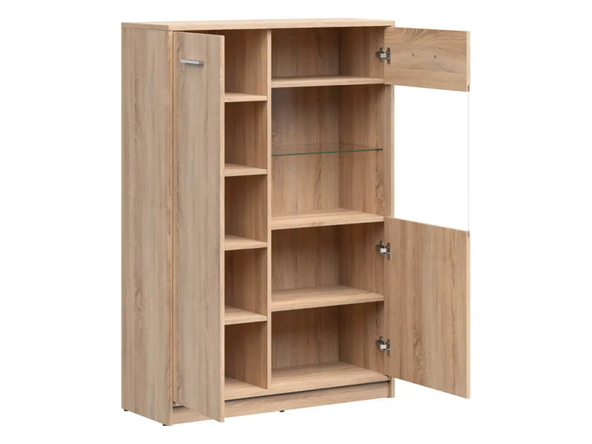 Vitrina Nepo Plus 90 cm con 2 puertas roble sonoma