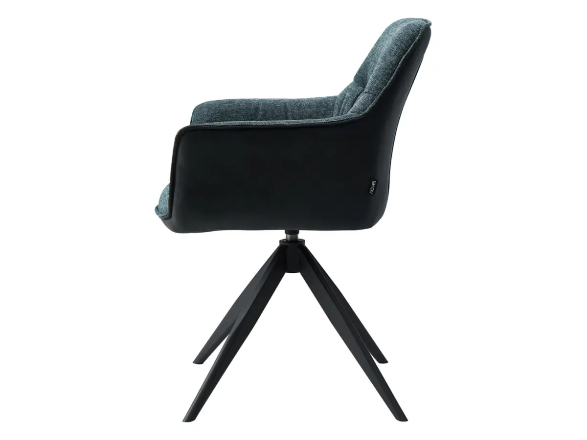 Silla tapizada Akita giratoria azul-negro