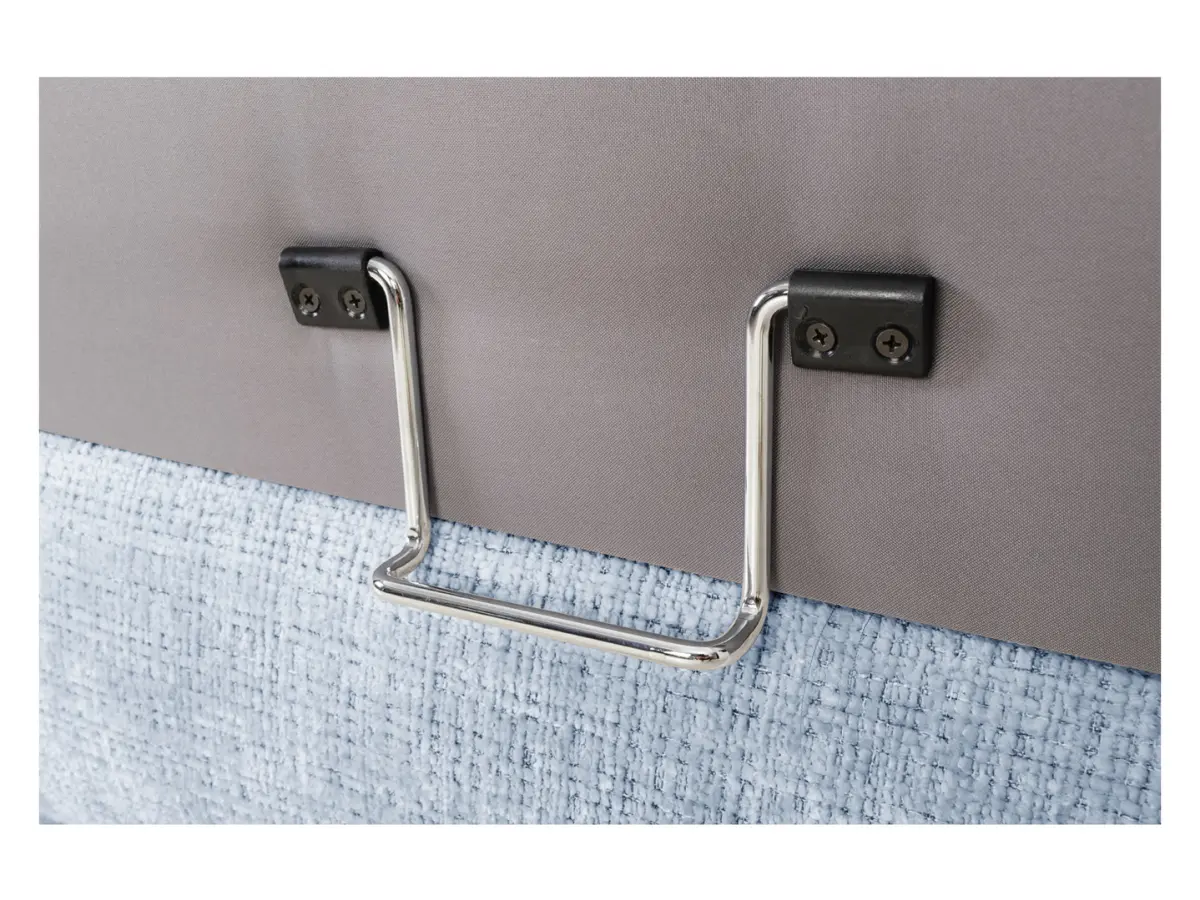 Sofá rinconera derecha Aguda convertible con arcón azul