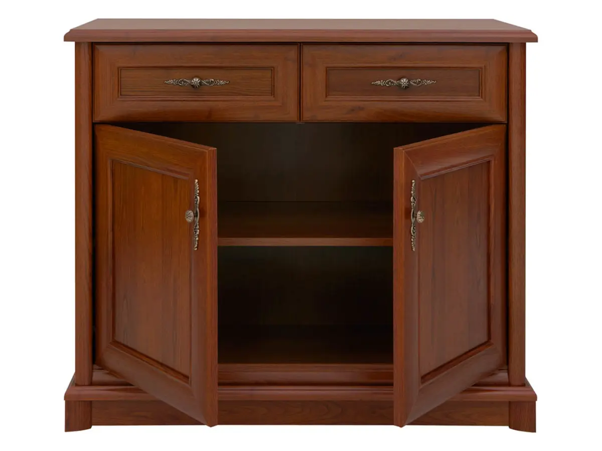 Cómoda Kent 101 cm con 2 puertas y 2 cajones castaño