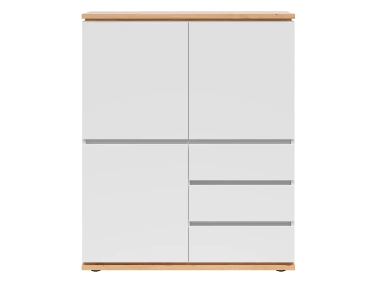 Cómoda Yamael 100 cm con 3 puertas y cajones blanca