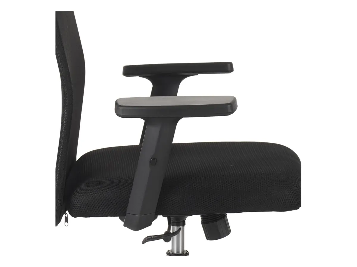 Silla giratoria Alex con reposabrazos ajustable negra