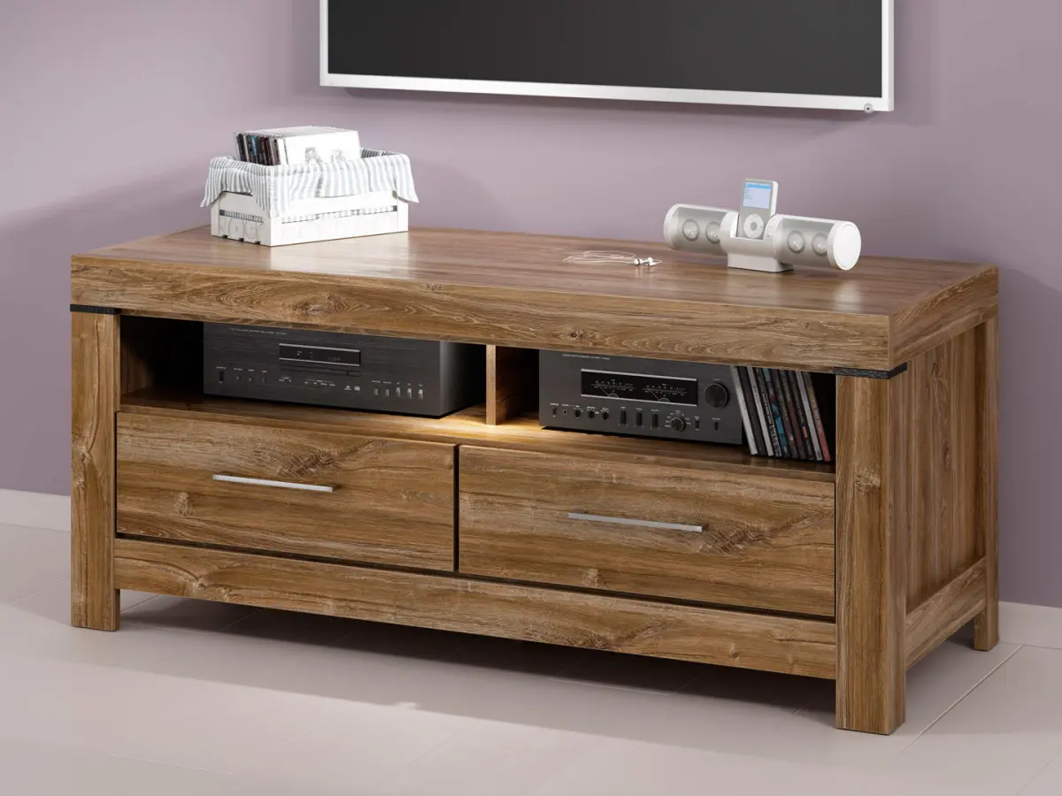 Тумба RTV Gent 138 см с 2 ящиками и полкой дуб стирлинг