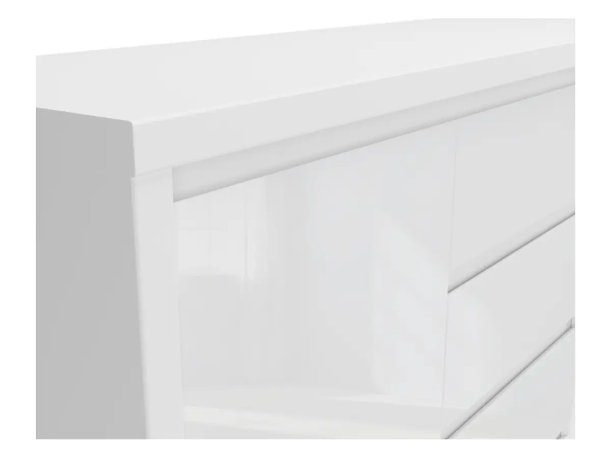 Комод Larios 143 см с 2 дверцами и 4 ящиками белый глянец