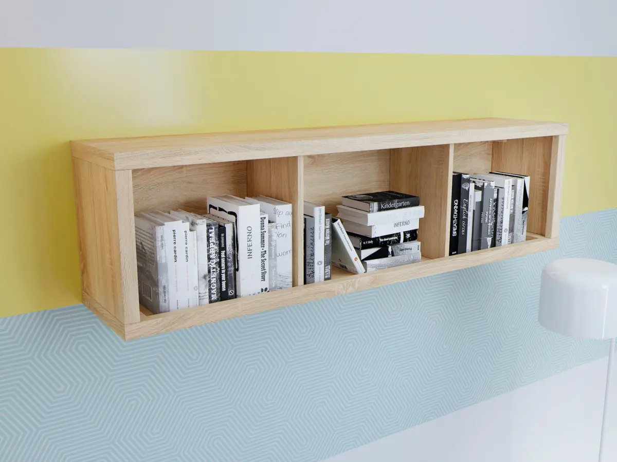 Armario colgante Kaspian 143 cm abierto roble sonoma