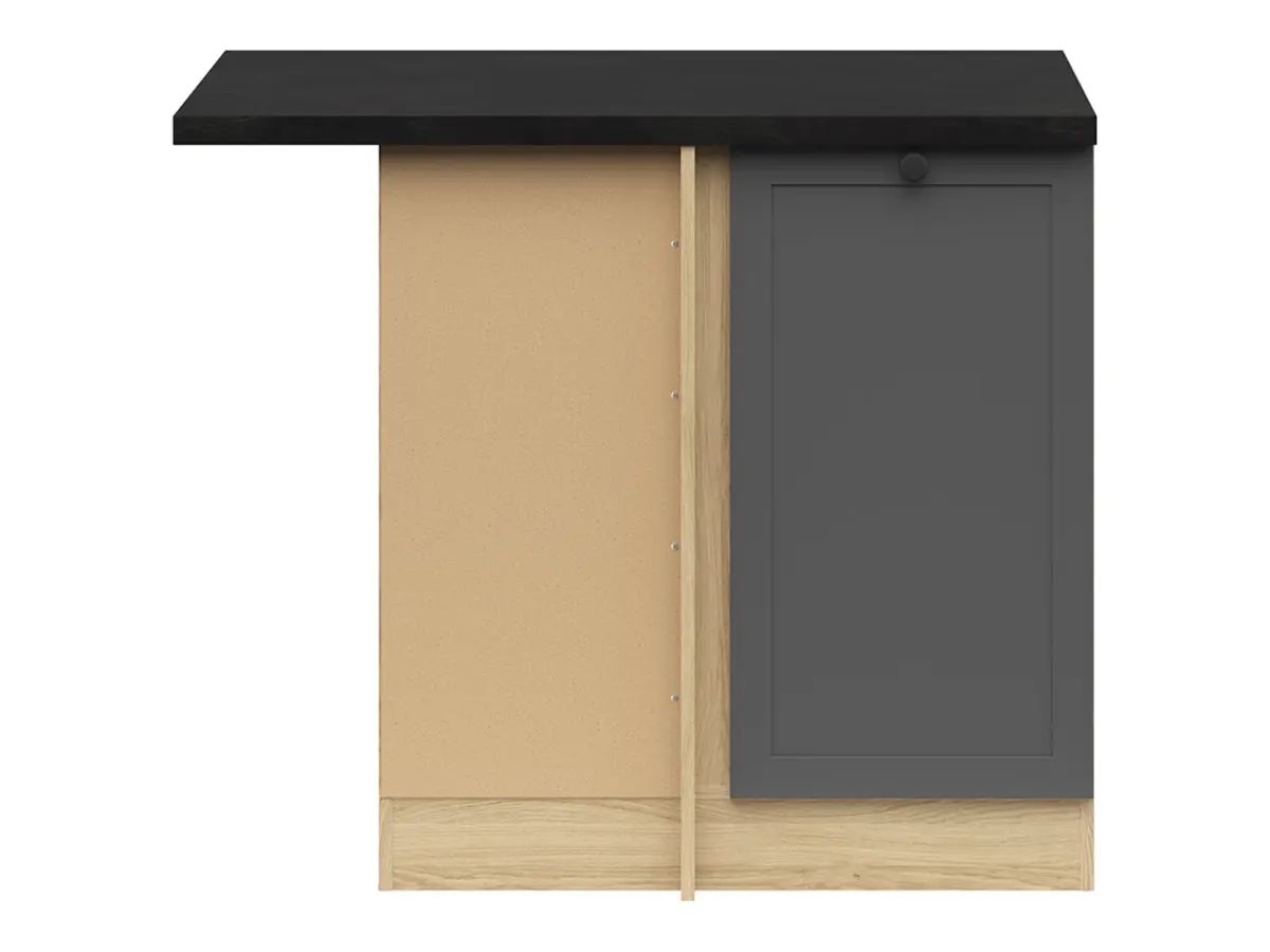 Armario de cocina inferior de esquina Junona Line izquierdo grafito con encimera ocupa el rincón 100x60 cm