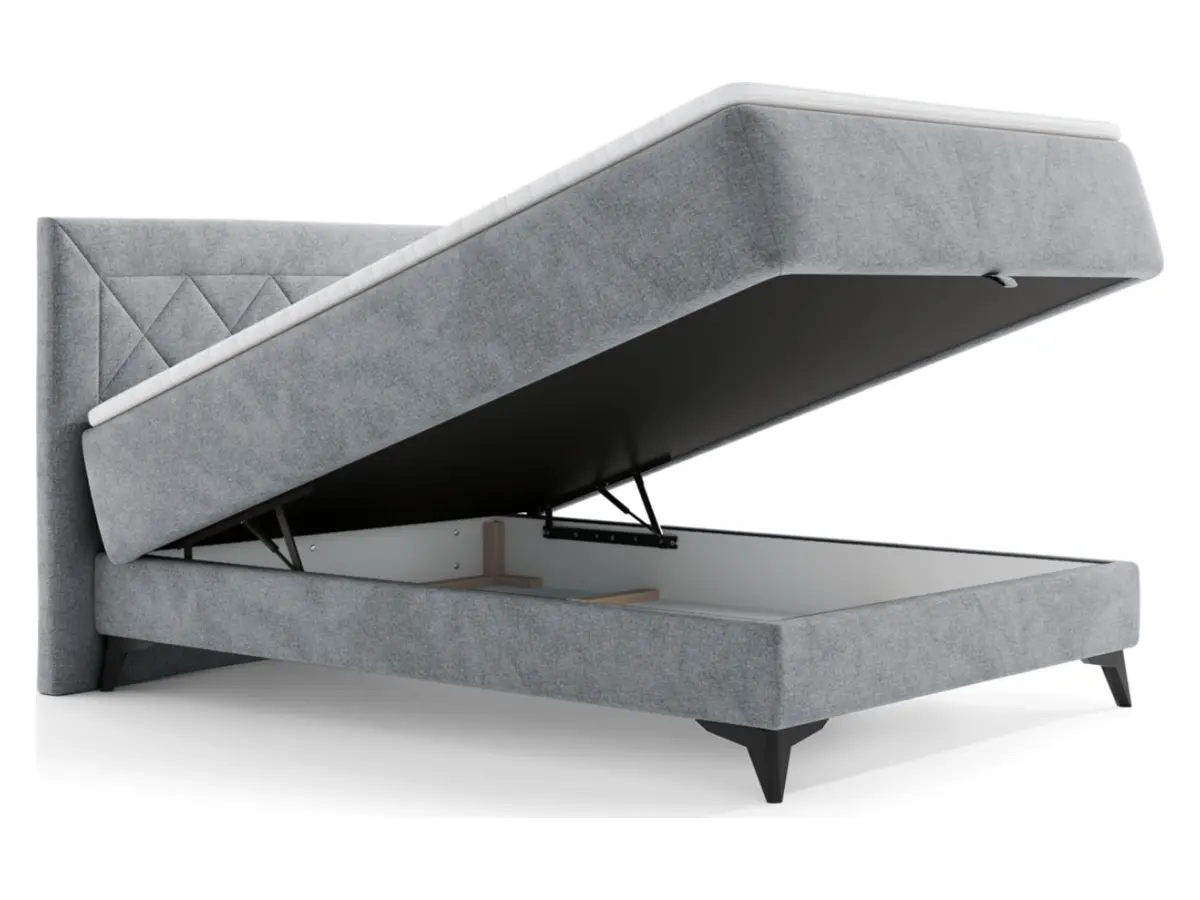 Cama continental Zalea 120x200 con arcón gris