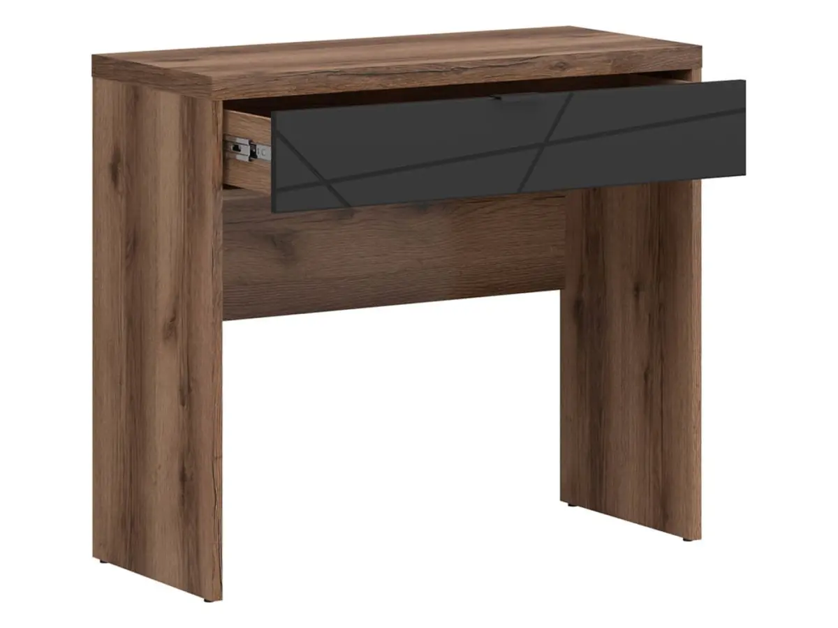 Tocador Forn 39 cm con cajón roble delano oscuro/negro mate