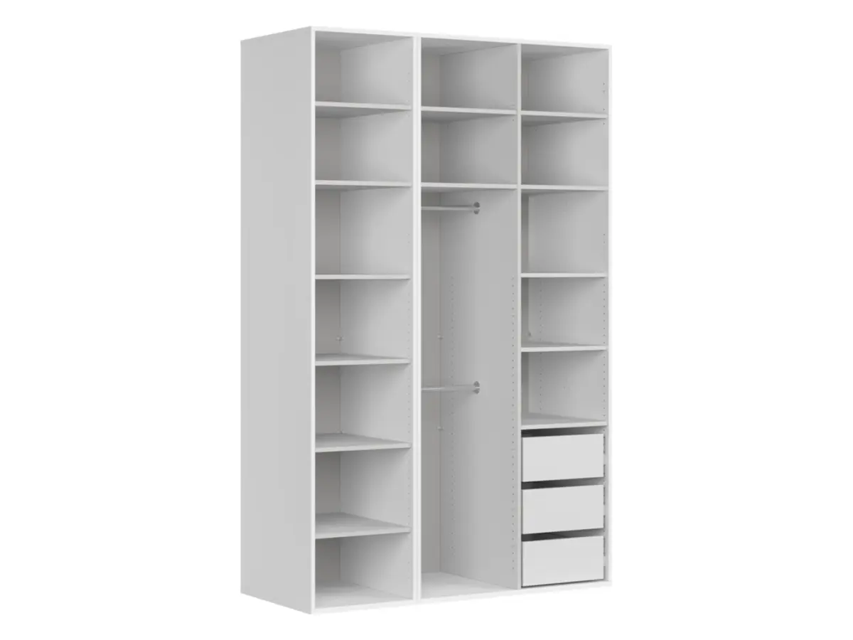 Armario modular Flex 150 cm con 3 puertas blanco/roble mauvella
