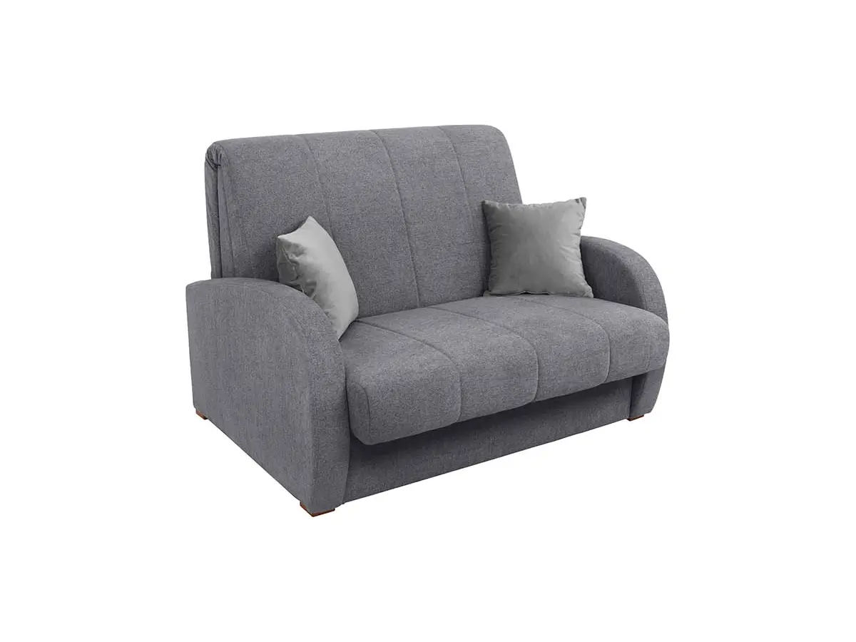 Sofá de dos plazas con función de cama y arcón POLI gris