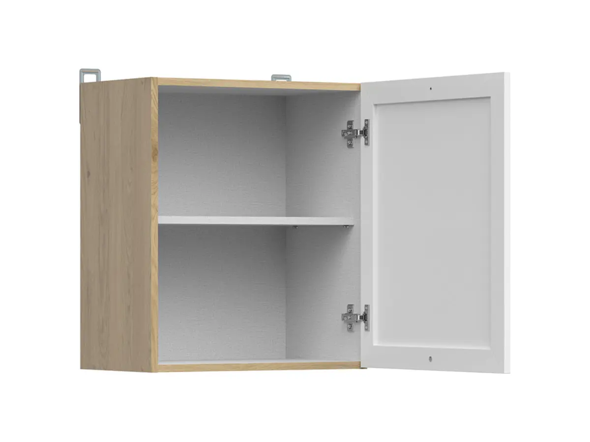 Szafka kuchenna górna Junona Line 50 cm z drzwiami lewostronnymi/prawostronnymi dąb bernstein/biały