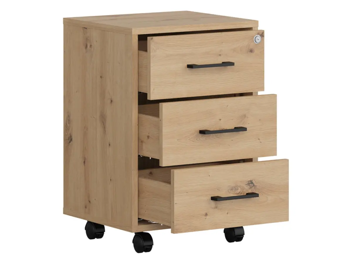 Cajonera Space Office 42 cm con 3 cajones roble artisan