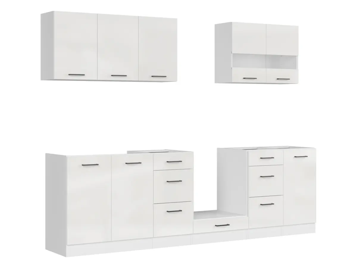 Conjunto de cocina Junona Line 260 cm tiza brillo