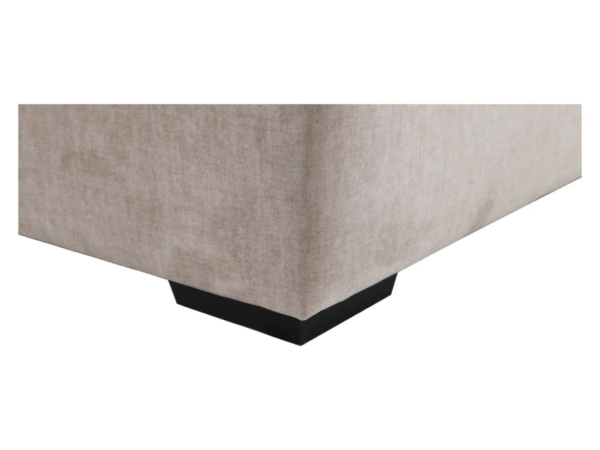 Cama tapizada Bora 160x200 con contenedores y somieres taupe