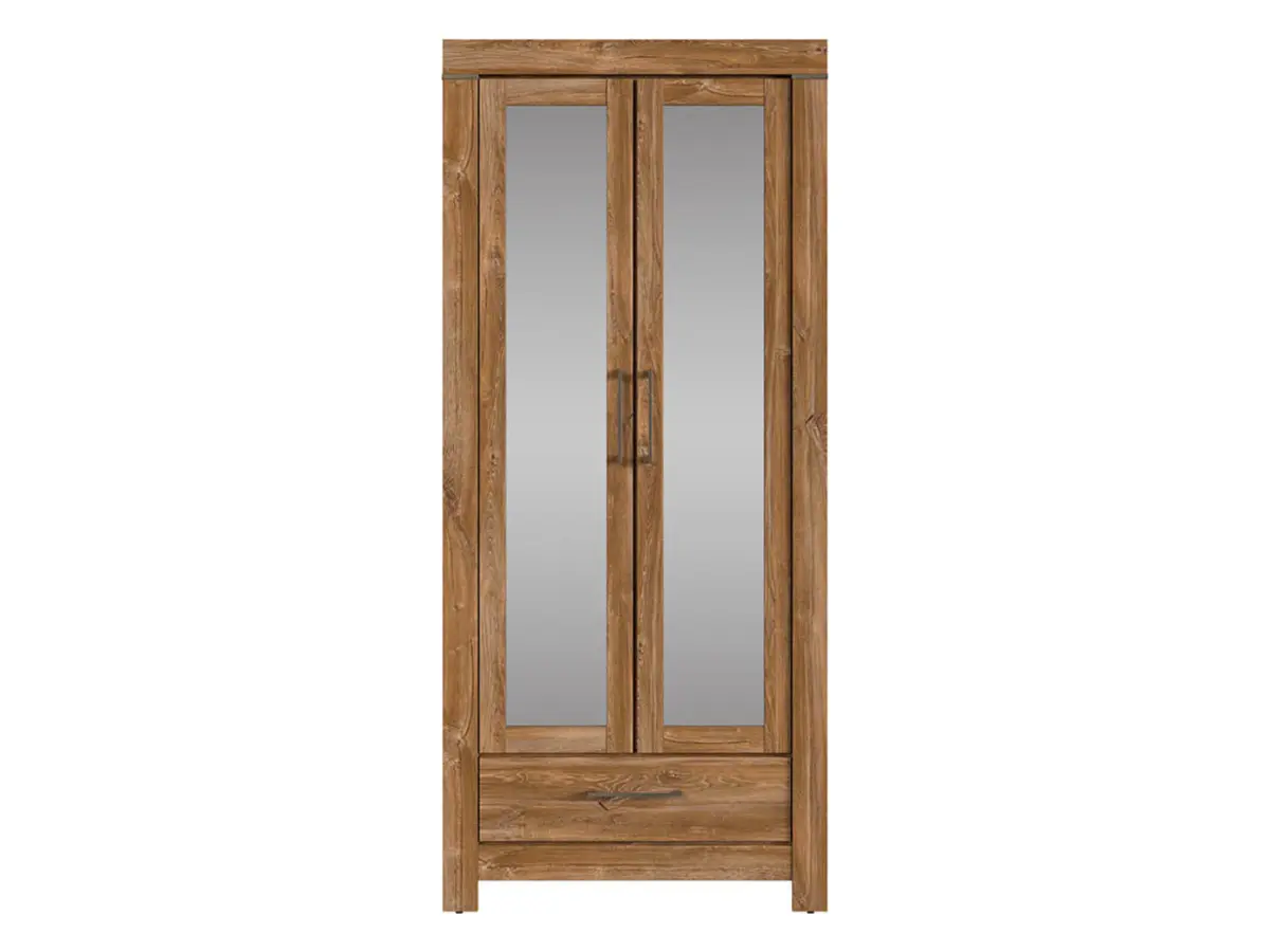 Estantería Gent 88 cm con cajón y 2 puertas con espejo roble stirling